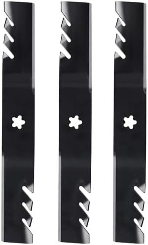 Qopaw 3 Pack Mower Blades for Many 54 in Deck 18-4/9" Length Compatible with Craftsman, Poulan, Husqvarna,Replaces for 532187255 532187756 187255 112053, 24541,187254,187256