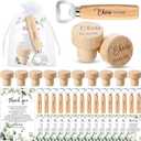 Barydat 36 Sets Wedding Favors for Guests Bulk Engraved Wood Wine Corks Beer Bottle Openers with Wedding Thank You Cards Organza Bags Cheers to Love Appreciation Gifts Bridal Shower Souvenirs