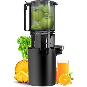 Cold Press Juicer, 5.4" Wide Feed Chute Juice Extractor Machine with 400W, High Juice Yield, Slow Masticating Juicer for Whole Vegetables & Fruits, Black Cold Press Juicer, 5.4" Wide Feed Chute Juice Extractor Machine with 400W, High Juice Yield, Slow Masticating Juicer for Whole Vegetables & Fruits, Black