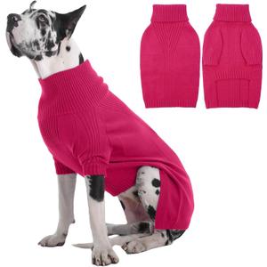IECOii Extra Large Dog Sweater 4XL,Thermal Warm Dog Sweaters for Giant Breed Dogs,Turtleneck Knitted Knitwear for Pet Winter,Stretchy&Easy On Doggy Sweatshirt for Doberman,Great Dane(Blue,XXXXL)