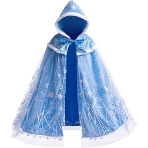 Girls Princess Velvet Cape Kids Elsa Hooded Princess Cape Halloween Snow Cloak Costume 2-10Years (Medium, Frozen Blue) Girls Princess Velvet Cape Kids Elsa Hooded Princess Cape Halloween Snow Cloak Costume 2-10Years (Medium, Frozen Blue)