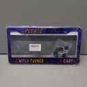 A witch turned me into a car License Plate Frames, Funny weird gen z Car Tag Cover with Screws,2 Holes Universal Holder Aluminum Plate Frame,Funny Car Accessories