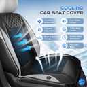 Coverado Cooling Car Seat Cover, Ventilated Seat Cushion with 3-Speed Adjustable Airflow, Gray Breathable Universal Seat Pad for Car SUV Truck Van
