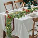 2 Pcs Real Touch Norfolk Pine Garland 6FT Artificial Pine Greenery Garlands Faux Christmas Garland for Holiday Seasonal Indoor Home Decoration Mantle