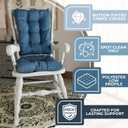 The Gripper Twill Jumbo XL Non-Slip Rocking Chair Cushion Set with Thick Padding, Includes Seat Pad & Back Pillow with Ties for Indoor Living Room Rocker, 17x17 Inches, 2 Piece Set, Sapphire