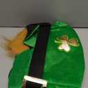 St. Patrick's Day Green Leprechaun Top Hat with Beard Irish Shamrock Velvet Hat (Brown)