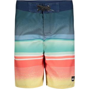 Quiksilver Boys' Boardshorts with UPF 50+ Sun Protection, Quick Dry Swim Shorts (14, Navy Stripe)