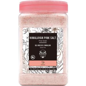 Soeos Himalayan Pink Salt, Fine Grain, 80oz (5 Pound), Non-GMO Himalayan Salt, Kosher Salt, Pink Himalayan Sea Salt Fine (80 Ounce (Pack of 1))