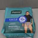 Depend Fresh Protection Adult Diapers, Incontinence Underwear for Men, Disposable, Maximum, Small/Medium, Grey, 19 Count