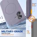 Miracase Compatible with iPhone 16 Case, [Soft Anti-Scratch Microfiber Lining], Compatible with MagSafe, Liquid Silicone Case Shockproof Drop Protection Phone Case for 16,Lavender Gray