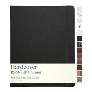 WORLD TRAVELER 2026 Planner Weekly and Monthly - 8'' x 10'' Hard Cover January December Agenda Daily Planner 2026 To Do List, Size 8X10, Brown Textured