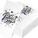 Teling 100 Pieces Happy Fathers Day Napkins 3 Ply Disposable Paper Blue Tie Cocktail Napkins Father's Day Gifts Dad Paper Towels Decoration for Father's Party Supplies(Cool Style)