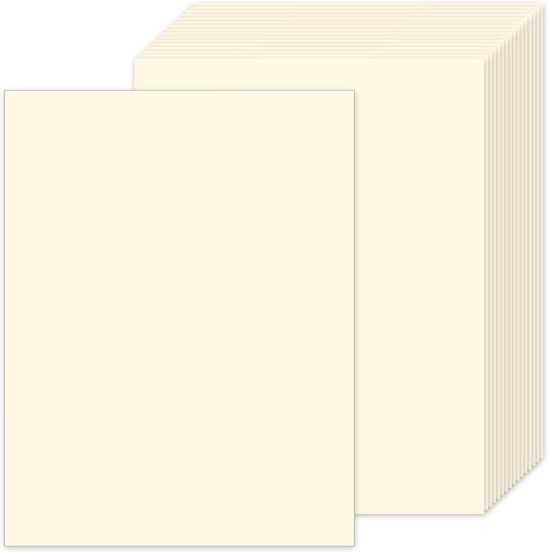 25Sheets Cream Paper, 8.5 x 11 Thick Card stock for Certificates, Invitations, Greeting Cards, Crafts, Graduations 250gsm/92lb Heavyweight Scrapbook PaperCream