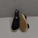 Coutgo Women's Peep Toe Wedges Heels Slingback Espadrille Platform Sandals Side Bowknot Casual Shoes (Size 8.5, Black)