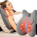 CILI Back Lumbar Support Pillow for Office Chair, Desk Chair Lumbar Back Support with Massage & Heating Function, Memory Foam Lumbar Pillow for Home Office Use (Dark Gray)