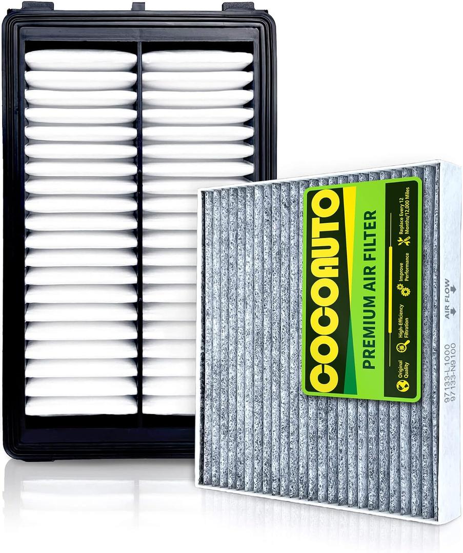 (2.5L Gas) COCOAUTO Engine & Cabin Air Filter Kit for Tucson (2022-2026), NOT FOR HYBRID, Santa Fe/Sorento (2021-2026), Sonata (2024-2026), fits Sportage 2023-25, 28113L1000, 28113N9000, PA99540