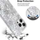 KANGHAR Case for iPhone 13 Pro Max Leopard Printed Pattern Cute Cheetah Phone Case Clear Bumper Hard Back Shockproof Protective Diamond Glittter Camera Lens Cover for iPhone 13 Pro Max White