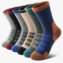 Anlisim Kids Merino Wool Hiking Socks Boys Girls Toddlers Thermal Winter Warm Boot Thick Cushion Gift Socks 6 Pairs 4-7 Years