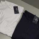 Poriff Men's Casual Mock Turtleneck Pullover Tops Short Sleeve Slim Fit T-Shirts Basic Solid Color Tees,XL