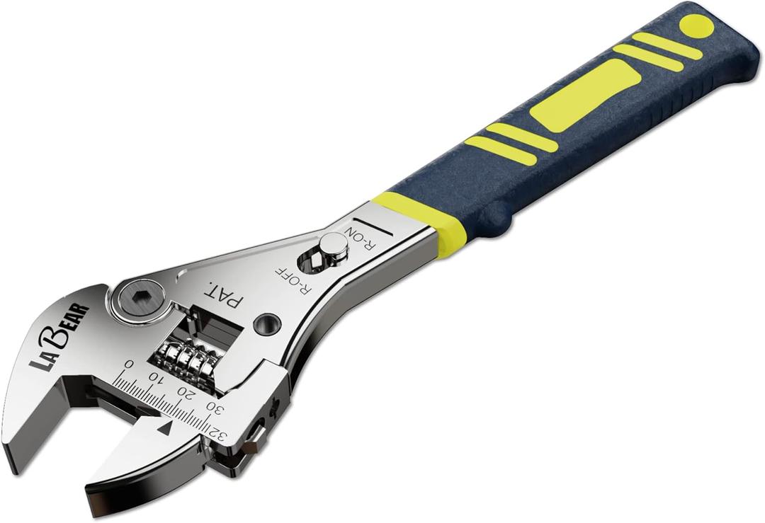 LABEAR- 10 inch long x 1-1/4 inch(32mm) Adjustable Ratchet Wrench