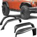 MODnGO Heavy Duty Jeep Wrangler Steel Fender Flares for 2/4 Doors 2007-2018 JK & JKU - On Bolt Quick Installation, Anti-Rust, Rock Guard in Off-Road Outdoor Adventures, 4 PCS Front & Rear Fenders
