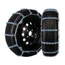 PONYBRO Snow Chains with V Bar, Quik Grip Easy Installation Tire-Chains Sturdy and Durable, Portable Reusable Universal Emergency Tire Traction Chain for Passenger Cars, SUVs, Pickups, MPV -Set of 2