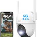 ARENTI Security Camera Outdoor Wired, 24/7 Recording Surveillance Camera for Home Security, 5GHz/2.4GHz WiFi, Regular Patrol, 2K 4MP Resolution, 360 PTZ Motion Tracking(OP1)