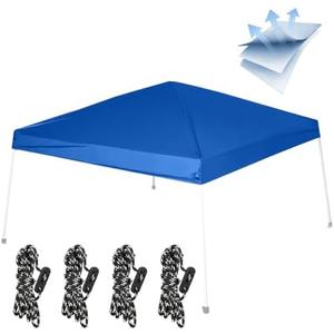 Birodeko Canopy Replacement Top Only, Waterproof Pop-Up Canopy Tent Top Cover with Ropes, Instant Canopy Top Sunshade Silver Coated for Outdoor Garden Patio Camping (Royal Blue, 10x10FT) Missing 3