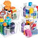 ClearSpace Clear Plastic Storage Bins XL 8 Pack Perfect Kitchen or Pantry Organization Fridge Organizer and Storage Bins, Cabinet Organizers