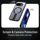 Magnetic for Google Pixel 9a Case with Stand (Compatible with MagSafe)(Military Grade Drop Protection) Slim Translucent Matte Shockproof with Invisible Kickstand Phone Case, Black