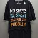 No Shoes Shirt No Problem Tshirt Coconut Tree Country Music T-Shirt (Small, Black)