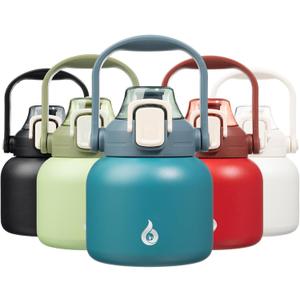 BJPKPK Insulated Water Bottles with Straw, 20 oz Cute Water Bottles with Handle, BPA Free Stainless Steel Metal Jug, Easy Carry Flasks for Men & Women, Light Blue