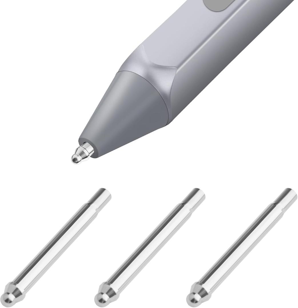 Pen Tips for Surface Pen, No Wear Out Titanium Alloy Pen Tips, Original Surface Pen Tips Replacement Kit fit Microsoft Surface Pro 2017 Pen (Model 1776)/Surface Pro 4 Pen (Silver)