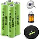 Ni-MH Rechargeable AAA Batteries, Triple A 600mAh 1.2V Pre-Charged Solar Light Battery for Solar Outdoor Garden Landscaping Lights Lantern Household Devices, 4 Pack,