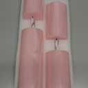 Pink Flameless Candles, Real Wax Pillar Battery Operated Candles, Flat Top Flickering LED Pillar Candles with Remote, 4 Pack Fake Candles for Home Party Wedding Romantic Night Decor