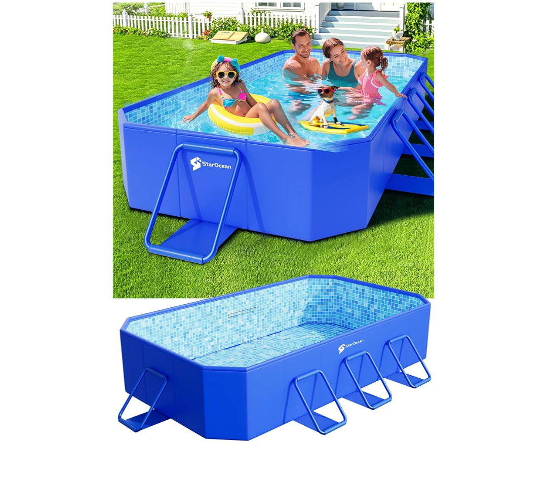Foldable Pool, Large Non-Inflatable Swimming Pool for Kids,Adult Collapsible Pools Hard Plastic Shell, Oversized Thickened,Portable Folding Kids Pools for Backyard-Mosaic Design-89"x48"x20"