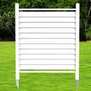 36" W X 45" H Reinforced White Vinyl Privacy Fence, Double Windproof Air Conditioner Fence Trash Can Fence, Louvered Vinyl Screen Panel Kit (1 Panels)