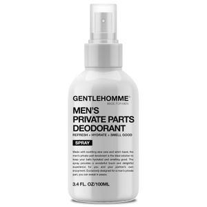 Men's Deodorant Spray for Intimate Areas - Anti-Chafing, Hydrating & Refreshing - with Aloe Vera & Witch Hazel - All Skin Types - Vegan - Amber Scent - 4oz, Expiration Date 12/2027