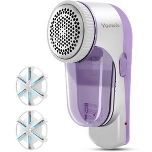 Fabric Shaver, Rechargeable Sweater Shaver, Lint Shaver with 6-Leaf Blades, Electric Lint Remover for Clothes & Furniture, Couch Pilling Remover Depiller for Removing Fuzz, Lint, Pills, Bobbles (Purple)