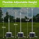 Tetherball Tennis&Tetherball Set,Heavy Duty Tetherball Equipment with Pole for Backyard,with 8.07 Feet Adjustable Height Pole,2 Tennis Balls,2 Rackets,1 Tetherball with Rope,Fun Family Lawn Game