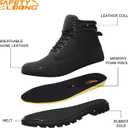SAFETY LOONG Men's Soft Toe Work Boots, Slip Resistant Comfort Durable Industrial Hiking Rubber Outsole Work Safety Boots Black 10 Wide