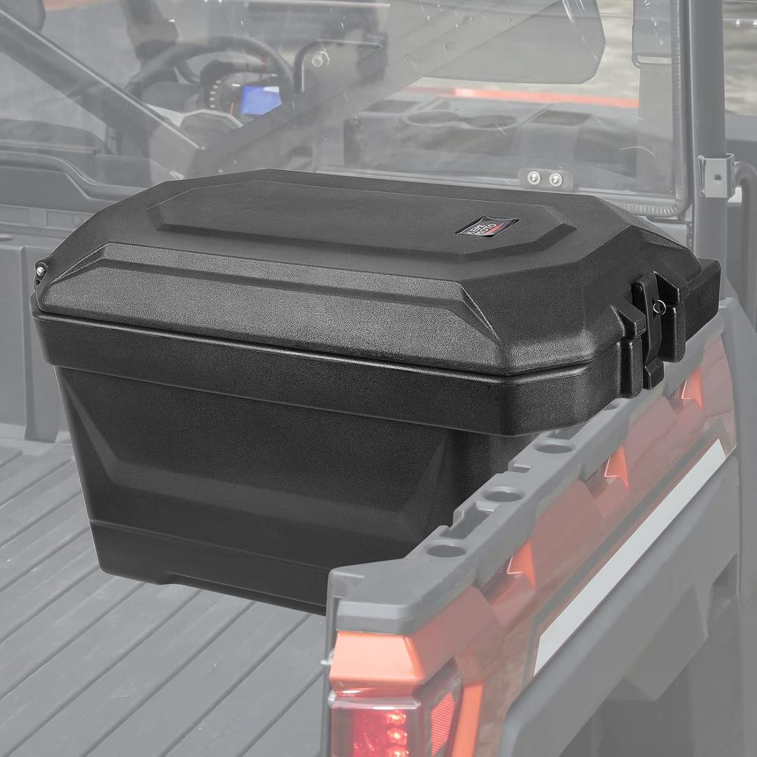 KEMIMOTO UTV Bed Storage Box 45.3L/11.2GAL Large Capacity Compatible with Polaris Ranger 1000 900 570 700, Ranger XP 2013-2025 Solid Bed Cargo Box (Right/Passenger Side)