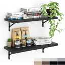 Kaboon 27 inch Long 10 inch Deep Floating Shelves for Wall Set of 2, Large Open Shelves Wall Mounted, Space Saving Home and Commercial Use, Black