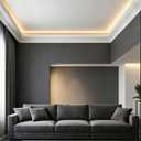 10 Pack 47.24″(Total 39.4 Ft) Ceiling Crown Molding with LED Duct Kit