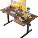 Agilestic Electric Standing Desk, L-Shaped 55 Inches Height Adjustable Desk, Sit and Stand up for Work Office Home, Ergonomic Rising Computer Table for Home Office with Splice Board, Rustic Brown