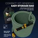 TITAN Flexible Garden Hose 50FT Ultra Lightweight, Heavy Duty Water Hose with Brass Fittings & Jet Nozzle Kink-Free, Non-Expanding, Durable Fabric Hose for Yard, Lawn, Car Wash, Outdoor Use