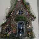 ASAWASA Resin Fairy House Statues with Solar Powered Lights, Funny Garden Sculptures with Flocked and Cobblestone Decor, Exquisite Garden Cottage Figurines