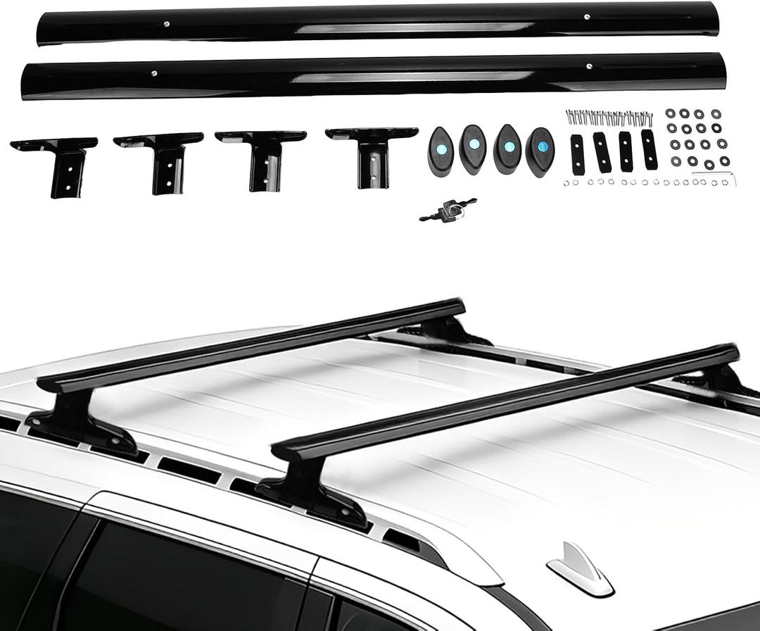 2 PCS Roof Rack Cross Bars Compatible with 2018-2021 Compass (with Side Roof Rails), 165LBS Capacity, Lockable Heavy Duty Aluminum Cross Bar for Canoe Kayak Bicycle Skis