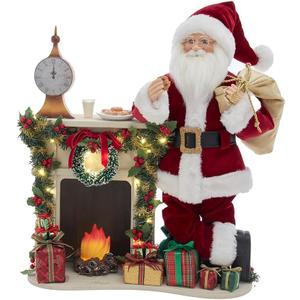 Kurt S. Adler 17 Inch Battery Operated Kringle Klaus LED Fireplace Mantle