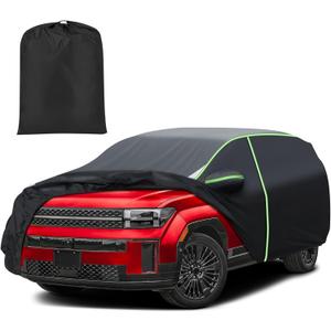 Mixsuper Liner Car Cover for Hyundai Santa Fe 2006-2026, 7 Layers Full Car Cover All Weather Car Covers for Santa Fe, Waterproof Outdoor Cover with Zipper Door Reflective Strips
